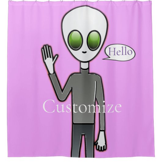 Freundliche Waving Alien Thunder_Cove Duschvorhang (Vorderseite)