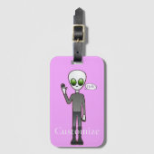 Freundliche Waving Alien Thunder_Cove Gepäckanhänger (Vorderseite Vertikal)