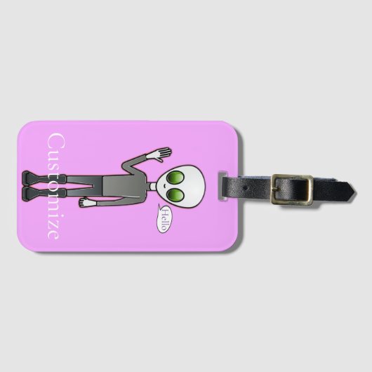 Freundliche Waving Alien Thunder_Cove Gepäckanhänger (Vorderseite (Horizontal))