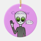 Freundliche Waving Alien Thunder_Cove Keramik Ornament (Vorne)