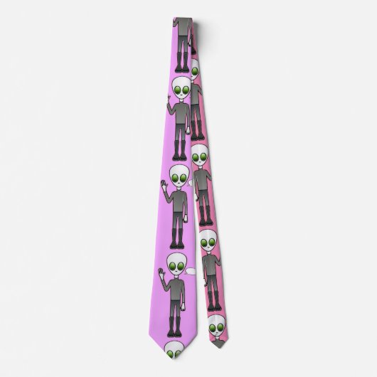 Freundliche Waving Alien Thunder_Cove Krawatte (Vorderseite)