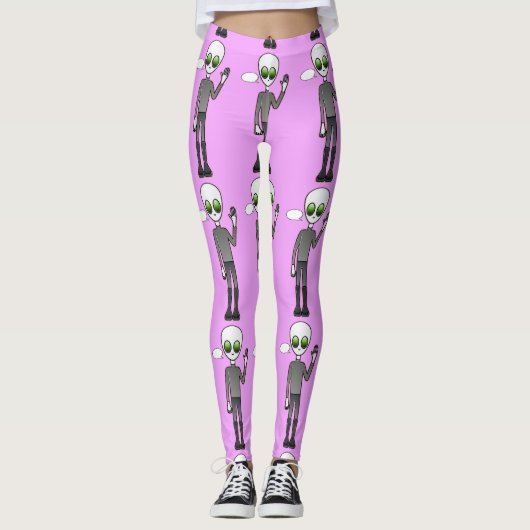 Freundliche Waving Alien Thunder_Cove Leggings (Vorderseite)