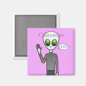 Freundliche Waving Alien Thunder_Cove Magnet (Vorderseite/Rückseite)