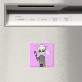 Freundliche Waving Alien Thunder_Cove Magnet (In Situ (Geschirrspüler))