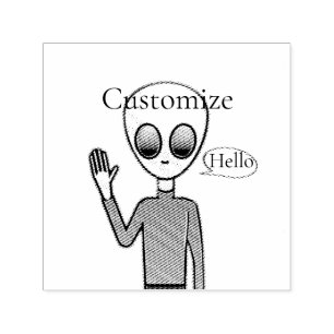 Freundliche Waving Alien Thunder_Cove Permastempel