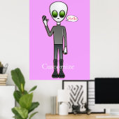 Freundliche Waving Alien Thunder_Cove Poster (Heimbüro)