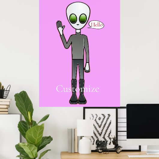 Freundliche Waving Alien Thunder_Cove Poster (Heimbüro)