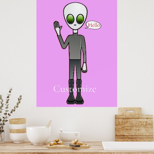 Freundliche Waving Alien Thunder_Cove Poster (Küche)