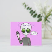 Freundliche Waving Alien Thunder_Cove Postkarte (Stehend Vorderseite)