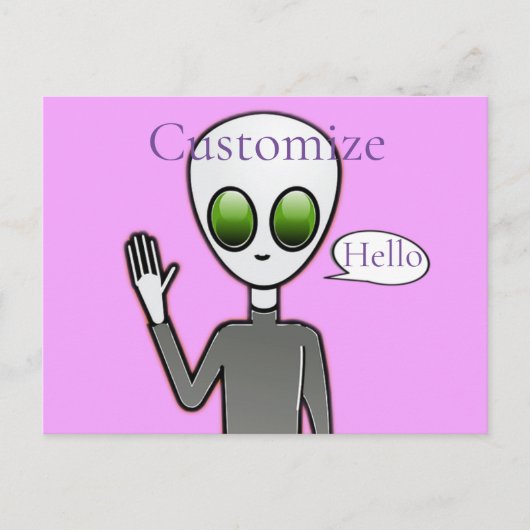 Freundliche Waving Alien Thunder_Cove Postkarte (Vorderseite)