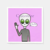 Freundliche Waving Alien Thunder_Cove Serviette (Vorderseite)