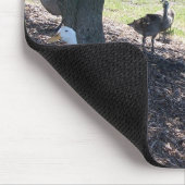 Freundliche weiße Ente mit Gänsen Mousepad (Ecke)