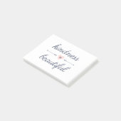 Freundliche Zitate sein - Freundlichkeit ist schön Post-it Klebezettel (angewinkelt)