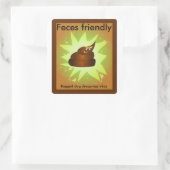 Freundlicher" Abfalleimeraufkleber "der Rückstände Quadratischer Aufkleber (Tasche)