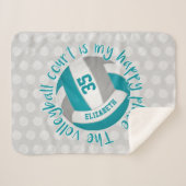 Freundlicher aquamariner Volleyballplatz Sherpadecke (Vorderseite (Horizontal))