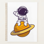 Freundlicher Astronaut, der vom Planeten abwindet Planer (Vorderseite)