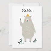 Freundlicher Bär - Hallo Grußkarte für jedes Kind (Vorderseite)