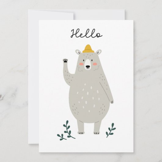 Freundlicher Bär - Hallo Grußkarte für jedes Kind (Vorderseite)