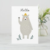 Freundlicher Bär - Hallo Grußkarte für jedes Kind (Stehend Vorderseite)