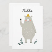 Freundlicher Bär - Hallo Grußkarte für jedes Kind (Vorne/Hinten)
