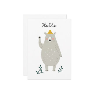 Freundlicher Bär - Hallo Grußkarte für jedes Kind