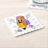 Freundlicher Bleistift Back-to-School-Design.  Untersetzer (angewinkelt)