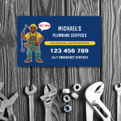 Freundlicher Cartoon Klempner Handyman Wasserrepar Visitenkarte