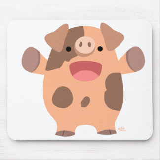 Freundlicher Cartoon Pig mousepad