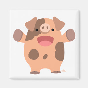 Freundlicher Cartoon-Schweinmagnet Magnet