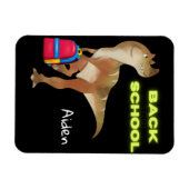 Freundlicher Dinosaurier mit Rucksack "Back to Sch Magnet (Horizontal)