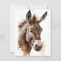 Freundlicher Donkey in Wasserfarben