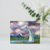 Freundlicher Dragon Art Postcard Niedlich Whimsica Postkarte (Stehend Vorderseite)