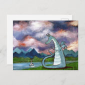 Freundlicher Dragon Art Postcard Niedlich Whimsica Postkarte (Vorne/Hinten)