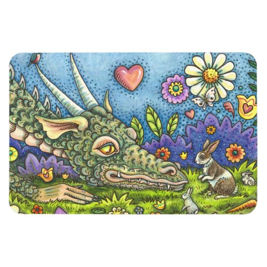 FREUNDLICHER EASTER DRAGON AUF BUNNY TRAIL Niedlic Magnet (Horizontal)