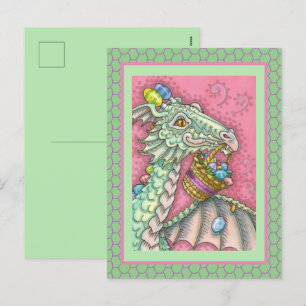 FREUNDLICHER EASTER EGG DRAGON, NIEDLICH FANTASY FEIERTAGSPOSTKARTE