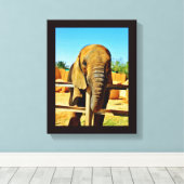 Freundlicher Elephant Leinwanddruck (Insitu (Holzboden))