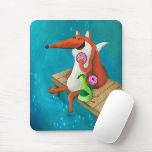 Freundlicher Fox und Huhn, die Schaumgummiringe Mousepad (Mit Mouse)