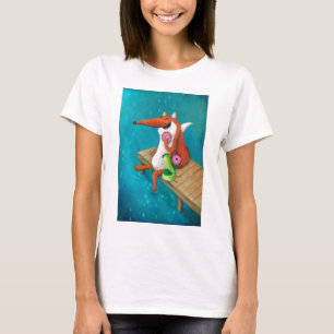 Freundlicher Fox und Huhn, die Schaumgummiringe T-Shirt