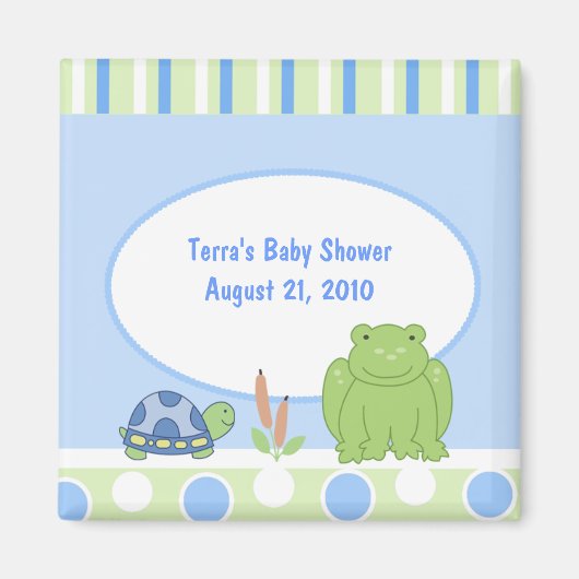 Freundlicher Frog & Turtle Baby Shower Fevor Magne Magnet (Vorne)