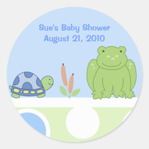 Freundlicher Frosch-und Runder Aufkleber