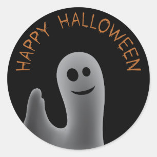 Freundlicher Geist (glückliches Halloween) Runder Aufkleber