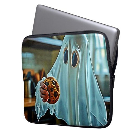 Freundlicher Geist mit Cookie Laptopschutzhülle (Vorderseite Links)