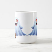 Freundlicher Geist unter Jack O Lanterns Halloween Kaffeetasse (Mittel)