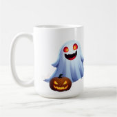 Freundlicher Geist unter Jack O Lanterns Halloween Kaffeetasse (Links)