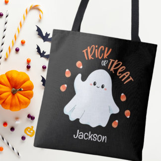 Freundlicher Ghost Halloween Trick oder Treat Tote Tasche