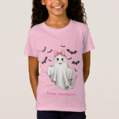 Freundlicher Girl Ghost mit Fledermäusen T-Shirt (Vorderseite)