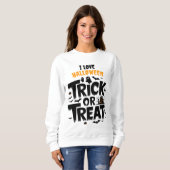 Freundlicher Halloween-Abend mit Trick oder Lecker Sweatshirt (Vorne ganz)
