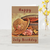 FREUNDLICHER *****JULI**** BIRTHTAG für **HER** Karte (Gelbe Blume)