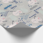 Freundlicher kleiner Schneemann Geschenkpapier (Ecke)