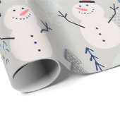 Freundlicher kleiner Schneemann Geschenkpapier (Rolleneckpunkt)
